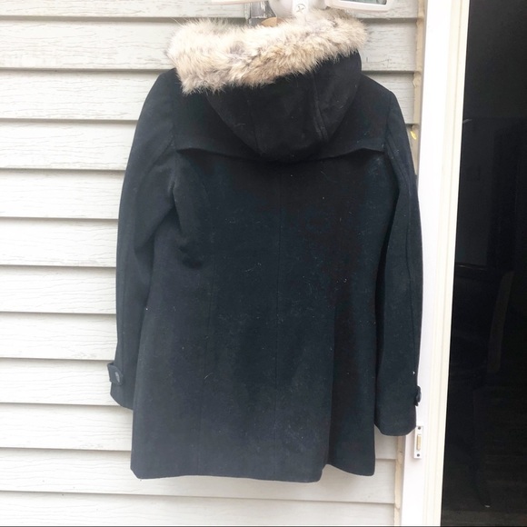 Andrew Marc NY Black Wool Peacoat Jacket Coat with Hood Womens Size 4 - Picture 4 of 7